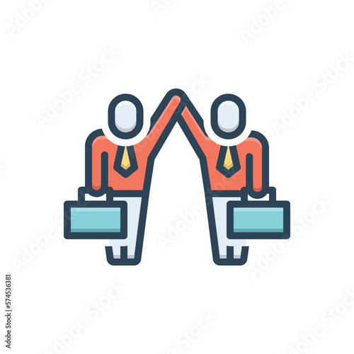 Color illustration icon for partnerships