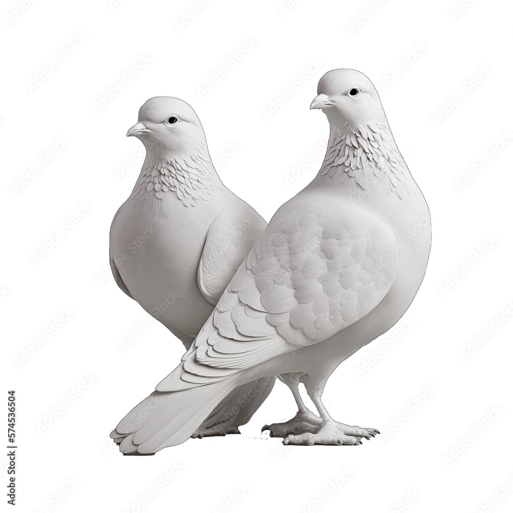 White dove isolated on transparent background. White pigeon transparent realistic isolated vector illustration.