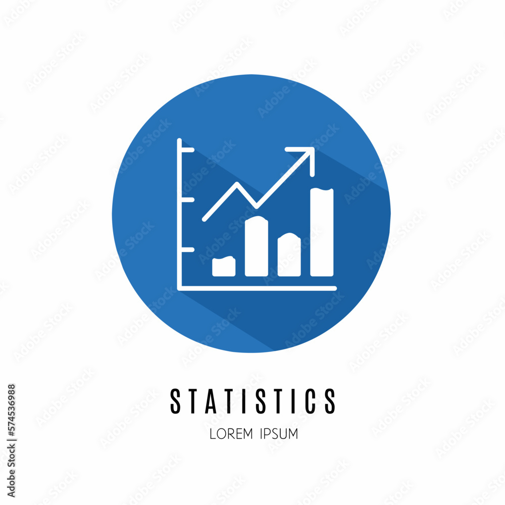 Statistics logo. Illustration of statistics in flat. Stock vector. Statistics logo. Illustration of statistics in flat. Stock vector.