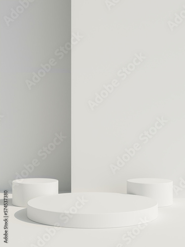 Product podium mockup display white background with simple background