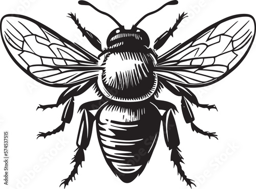 Honey Bee Logo Monochrome Design Style  © FileSource