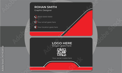 business card design . double sided business card template modern and clean style .Vector illustration. Stationery design