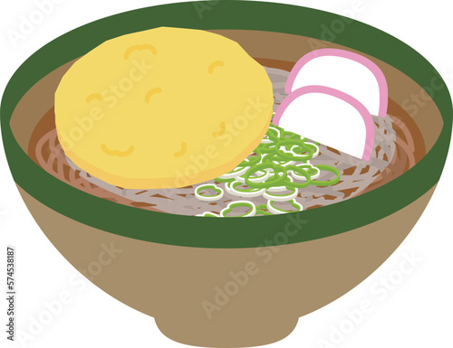 かき揚げそばのイラスト