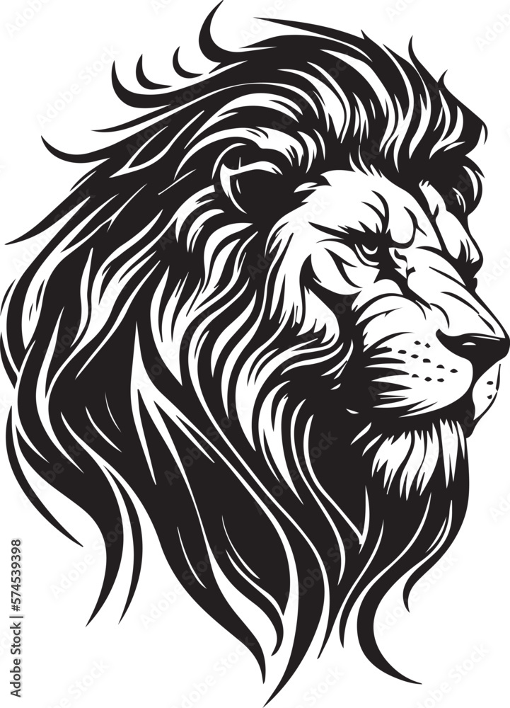 Lion Logo Monochrome Design Style
