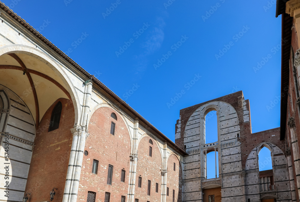 Ancient Building Called FACCIATONE the unfinished part of the cathedral of Siena in Central Italy