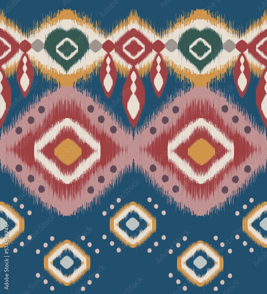 Motif Ethnic abstract beautiful ikat art. Seamless pattern in tribal ...