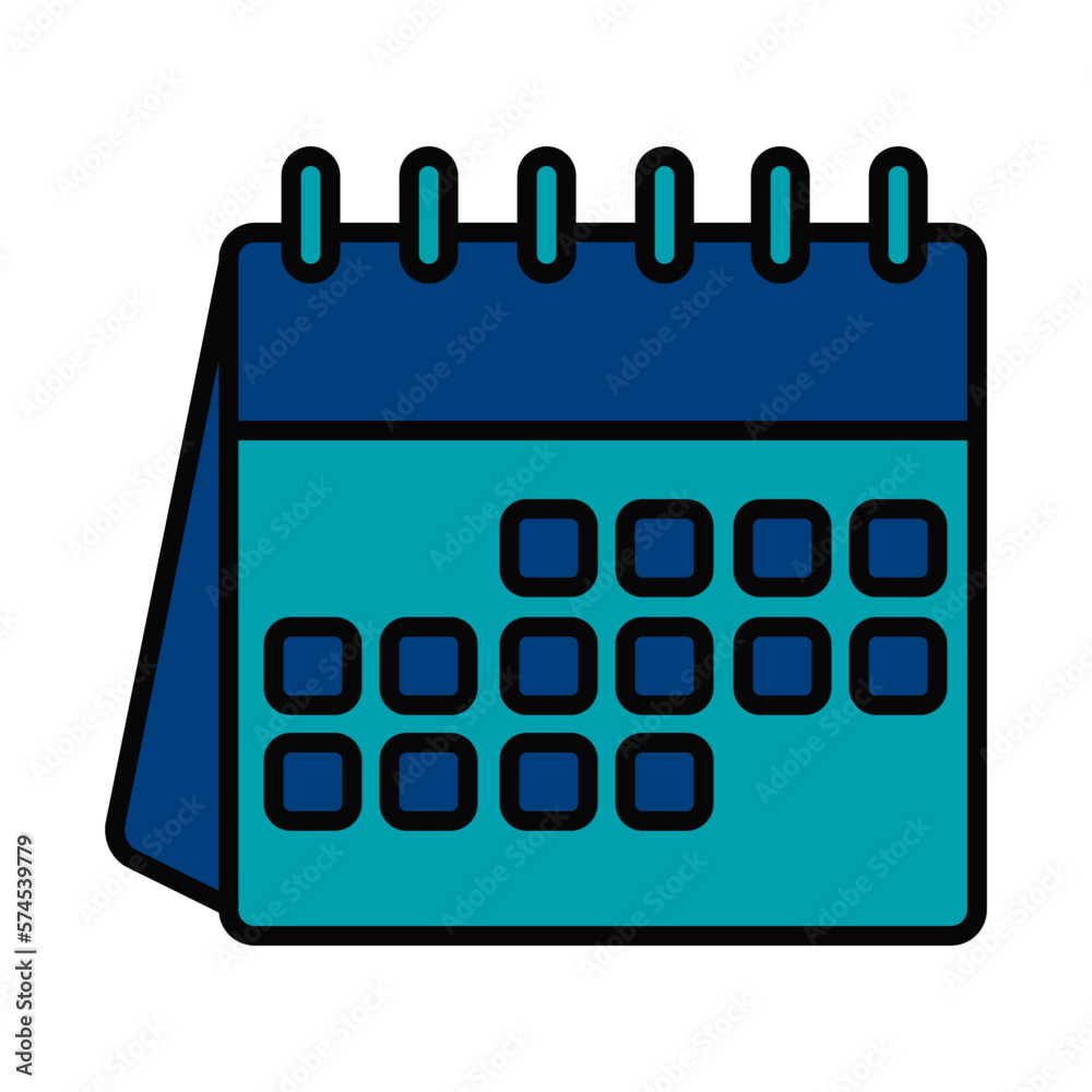 Filled Line CALENDAR design vector icon Filled Line CALENDAR design vector icon