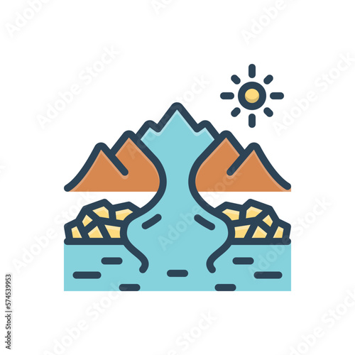 Color illustration icon for rapids