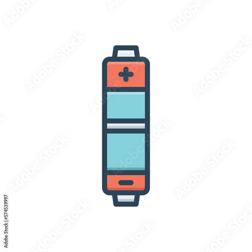 Color illustration icon for aaa battery