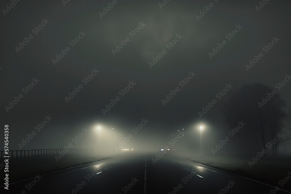 Dark Realistic fog background, Generative Ai