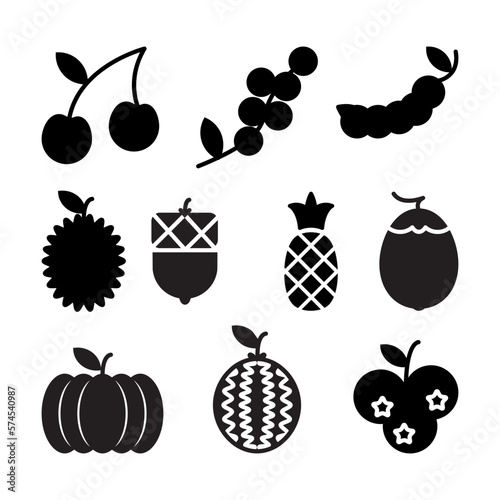 Wallpaper Mural Fruits icon set vector. Suitable for fruits or food and drink theme. Torontodigital.ca