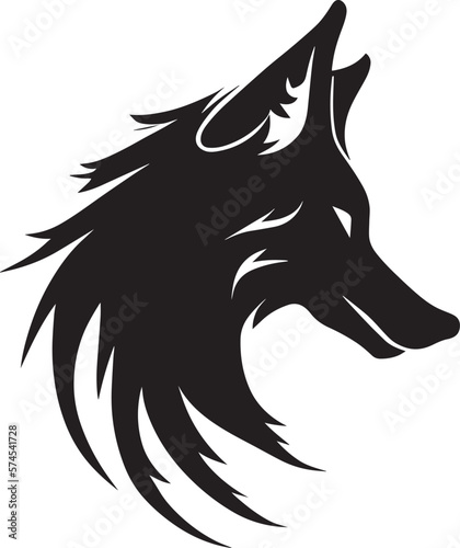 Wolf Logo Monochrome Design Style  © FileSource