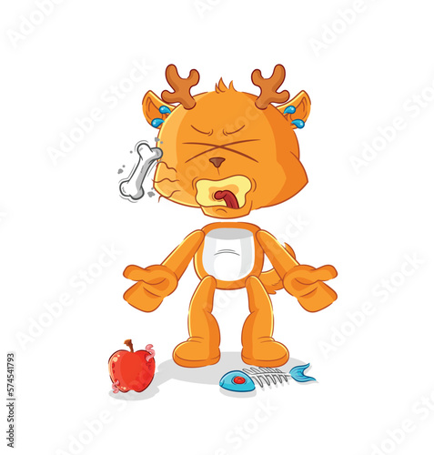 fawn burp mascot. cartoon vector