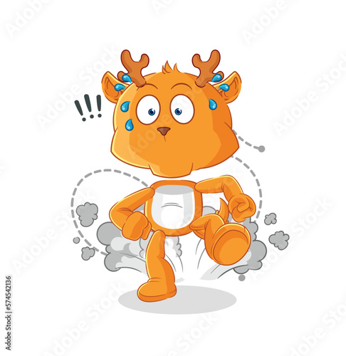 fawn running illustration. character vector