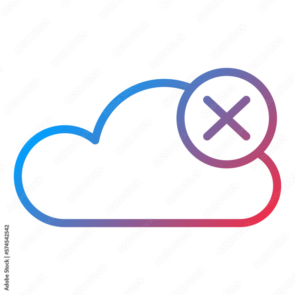 Vector Design Cloud Delete Icon Style