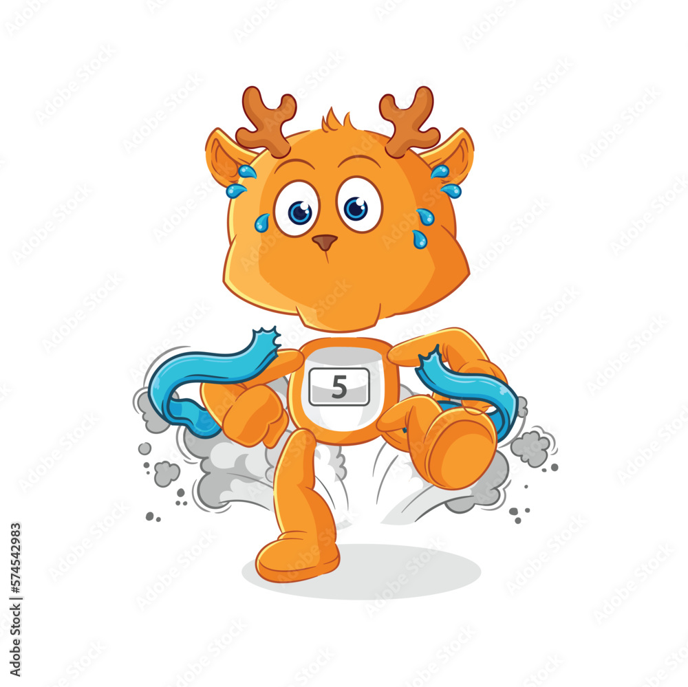 fawn runner character. cartoon mascot vector fawn runner character. cartoon mascot vector