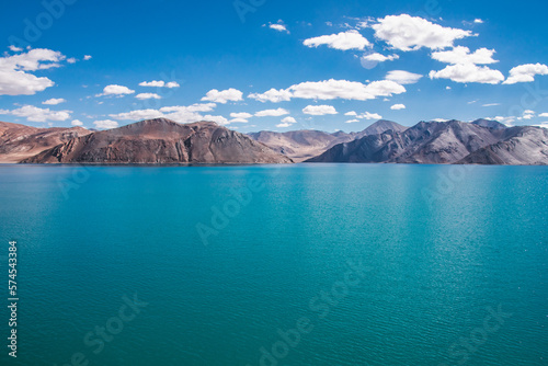beautiful blue lake landscape of Pangong tso  Leh Ladakh  India