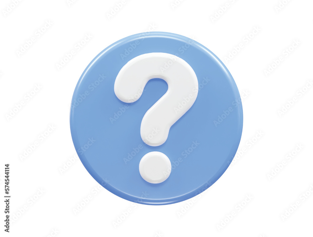 Question icon 3d rendering vector illustration transparent element Question icon 3d rendering vector illustration transparent element