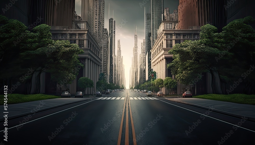 road into modern city , Generative AI