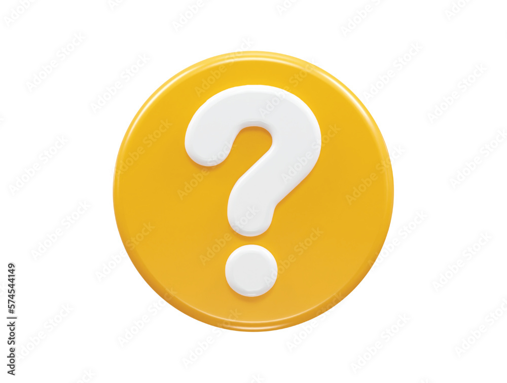 Question icon 3d rendering vector illustration transparent element Question icon 3d rendering vector illustration transparent element