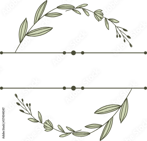 Split monogram floral frame for wedding invitation engagement anniversary