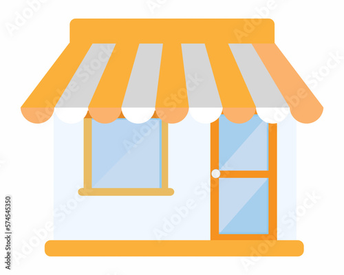 shop or market store front face flat vector illustration.