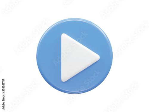 Video player icon 3d illustration vector transparent element