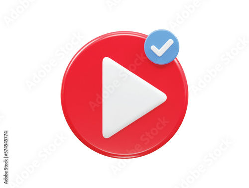 Video player icon 3d illustration vector transparent element