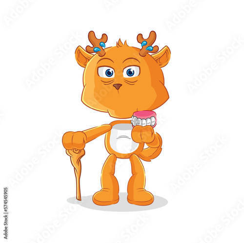 fawn white haired old man. character vector