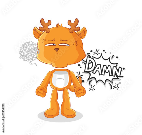 fawn very pissed off illustration. character vector