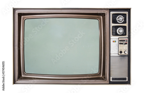 old  television with cut screen