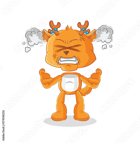 fawn very angry mascot. cartoon vector