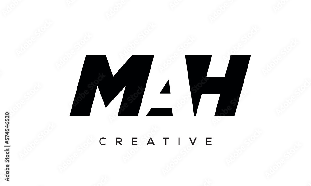 MAH letters negative space logo design. creative typography monogram vector	

