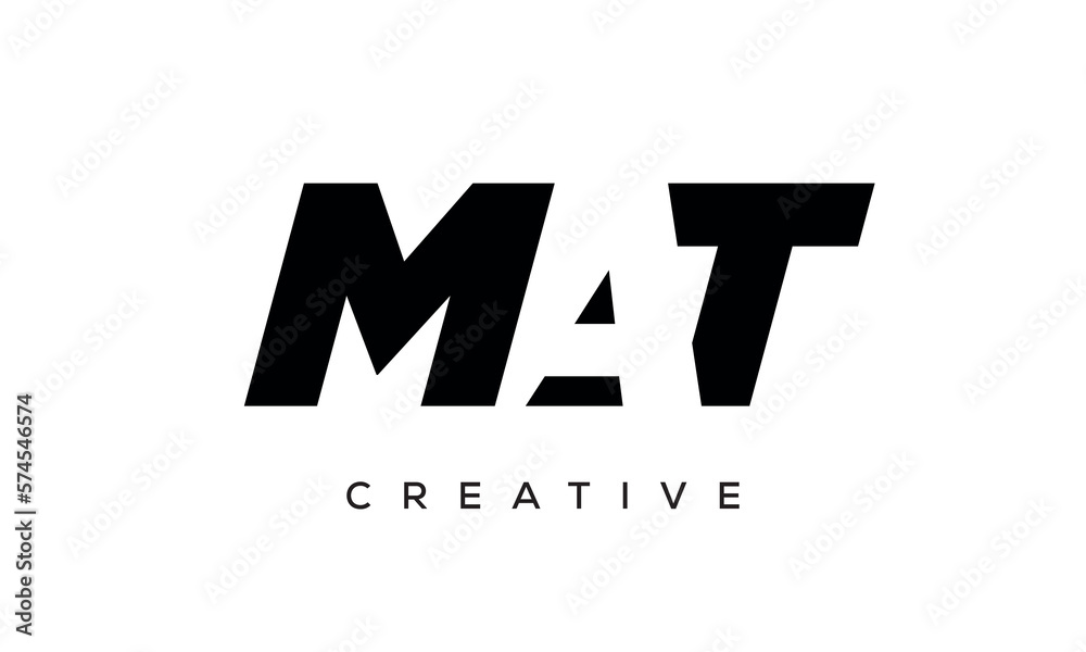 MAT letters negative space logo design. creative typography monogram vector	
