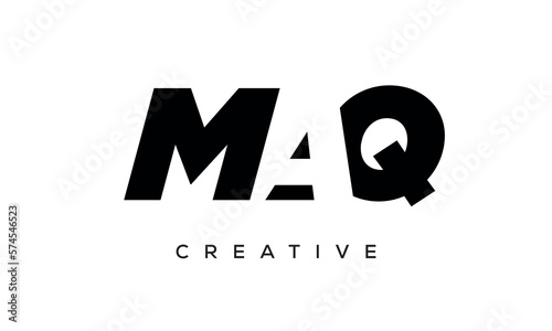 MAQ letters negative space logo design. creative typography monogram vector 