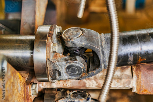 The working area of cnc multiform spring coiling machine close up.