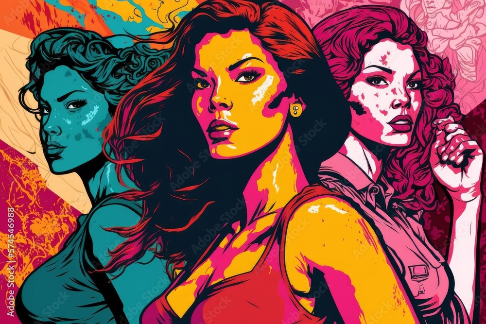 Empowered Women Creating Change, comic, cartoon, empowered. Empowered Women Creating Change, comic, cartoon, empowered.