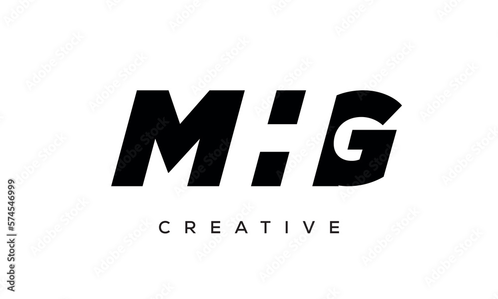 MHG letters negative space logo design. creative typography monogram vector	
