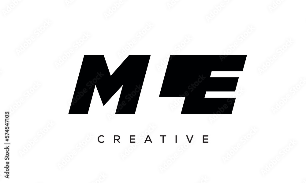 MLE letters negative space logo design. creative typography monogram vector	
