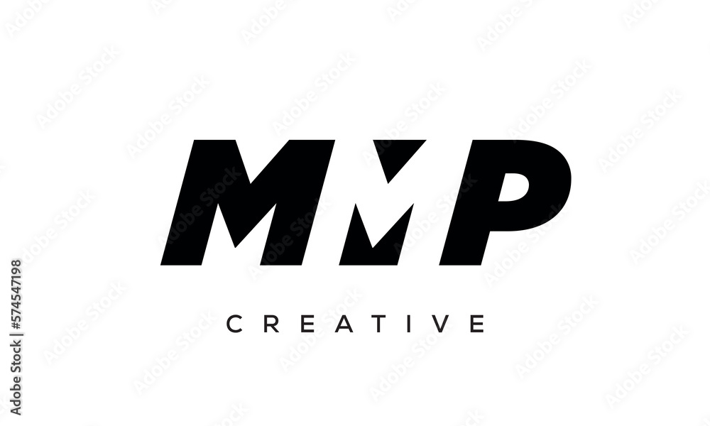 MMP letters negative space logo design. creative typography monogram vector	
