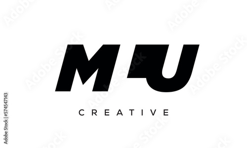MLU letters negative space logo design. creative typography monogram vector 
