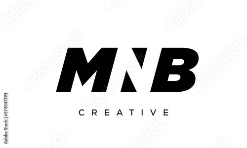 MNB letters negative space logo design. creative typography monogram vector  