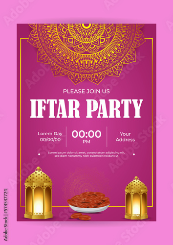 Vector illustration of Iftar Party invitation