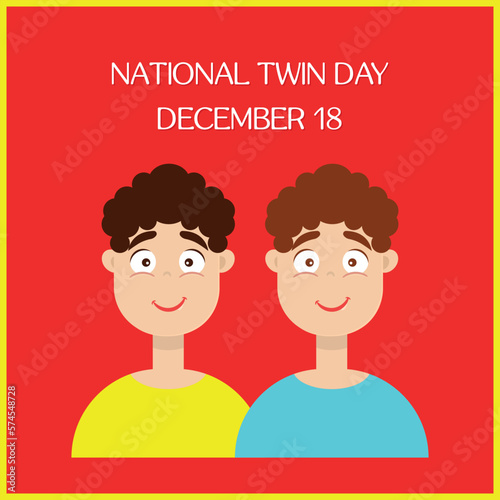 national twin day . Design suitable for greeting card poster and banner