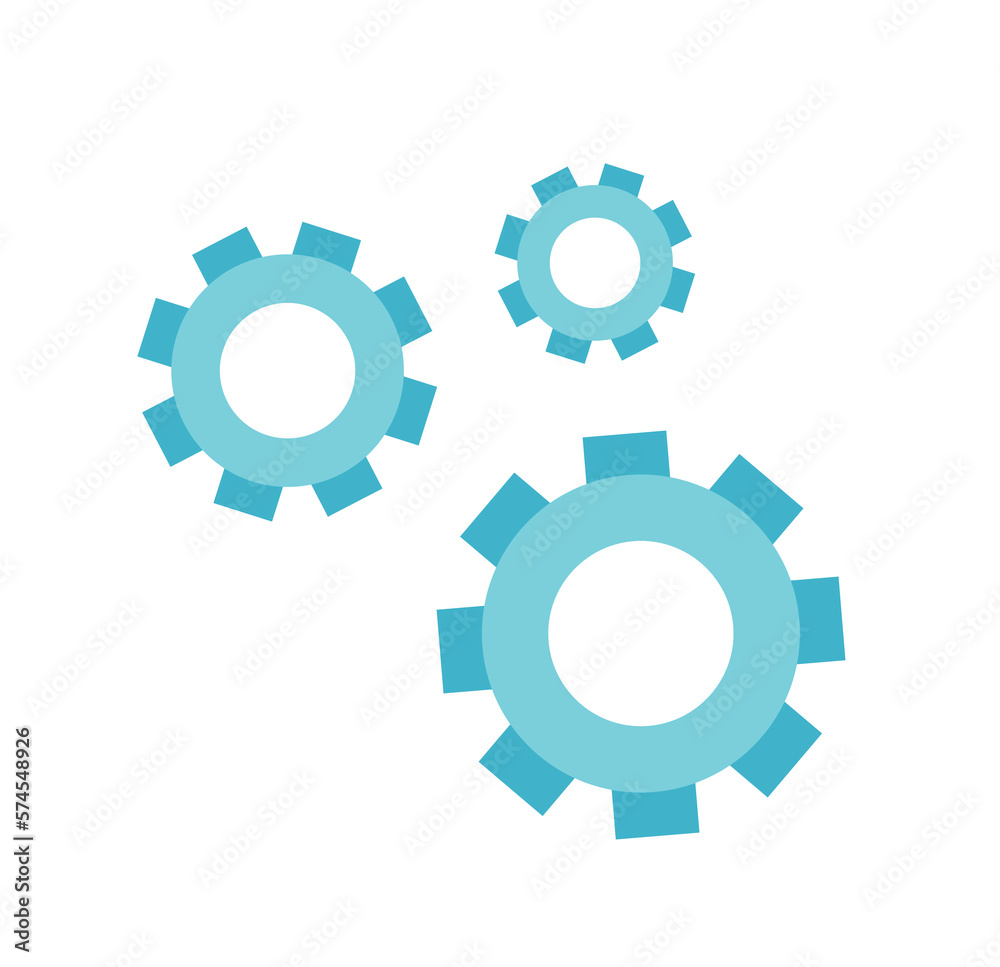 cogwheel cartoon icon isolated vector illustration