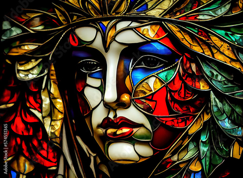 Venice carnival mask made of stained glass.