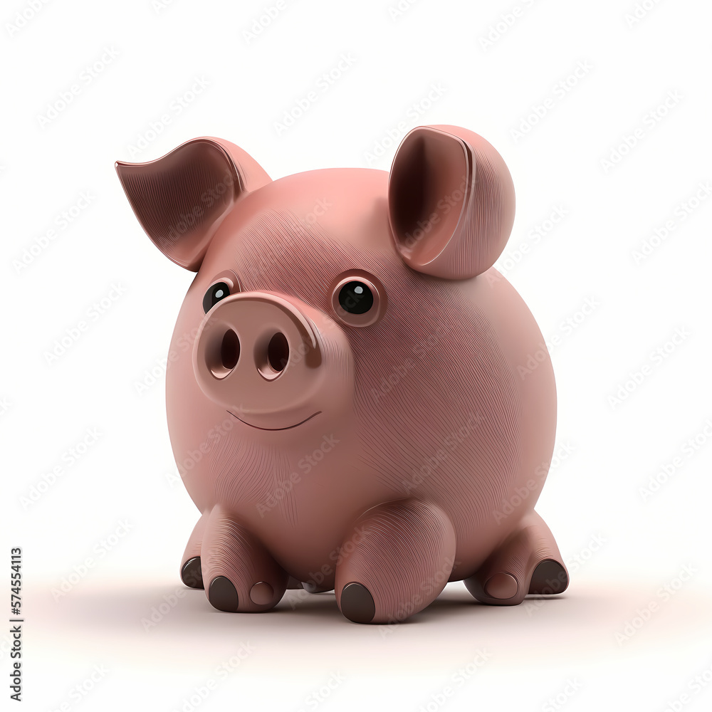 Pig Illustration. Generative AI Pig Illustration. Generative AI