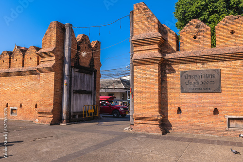Tha Phae Gate, the eastern gate of chiang mai in thailand. Translation: tha phae gate. photo