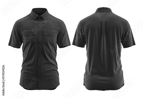 Shirt cargo style men's, 3D Rander, Black