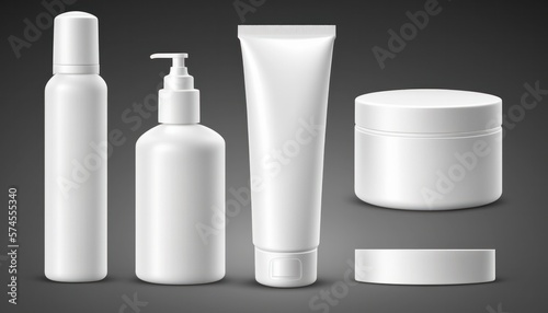 Cosmetic Bottle Mockup White Blank and Clean Plastic Product Labeling and Design. Generative AI